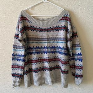American Eagle wise neck argyle sweater